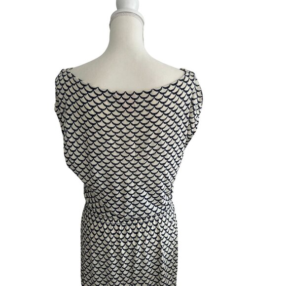 TORY BURCH Wave Print Smock Waist Dress Size Large - Picture 7 of 10